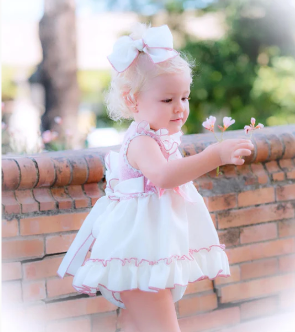 Mauve and Ivory Summer Dress