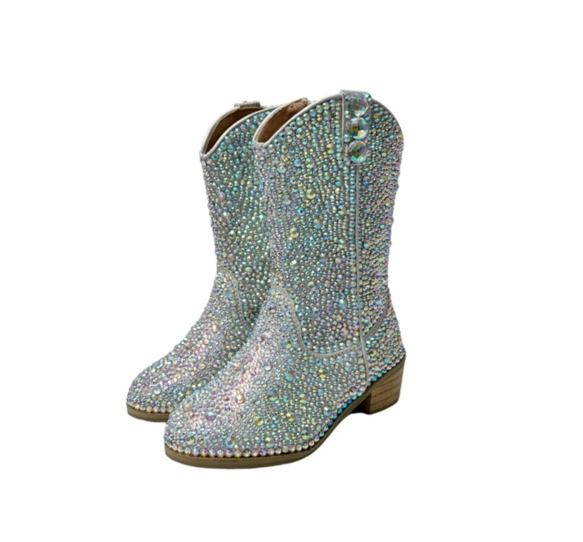 Silver Crystal Cowgirl Boots