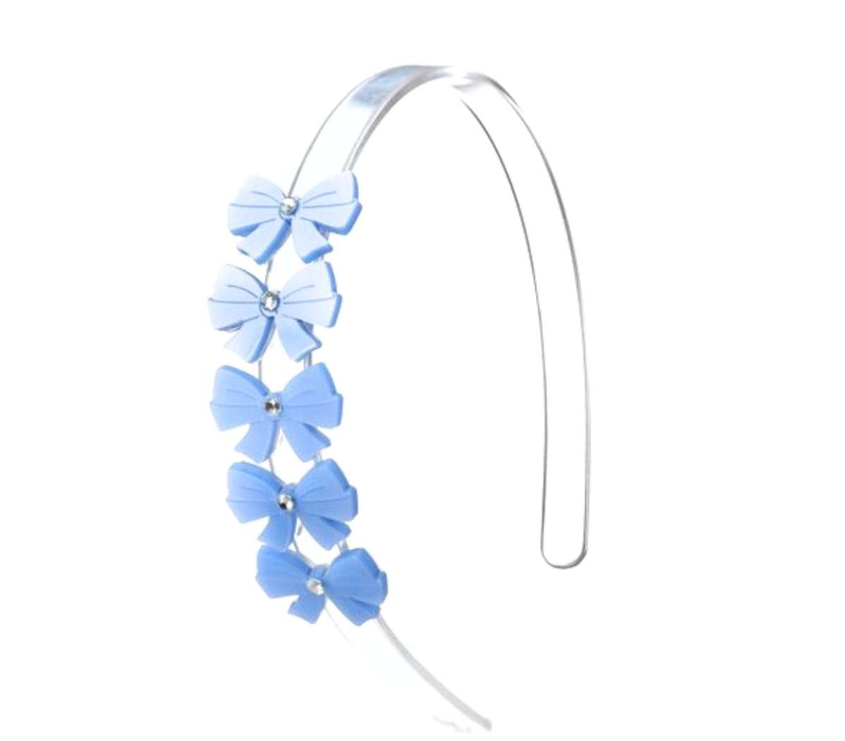 Satin Blue Bow Headband