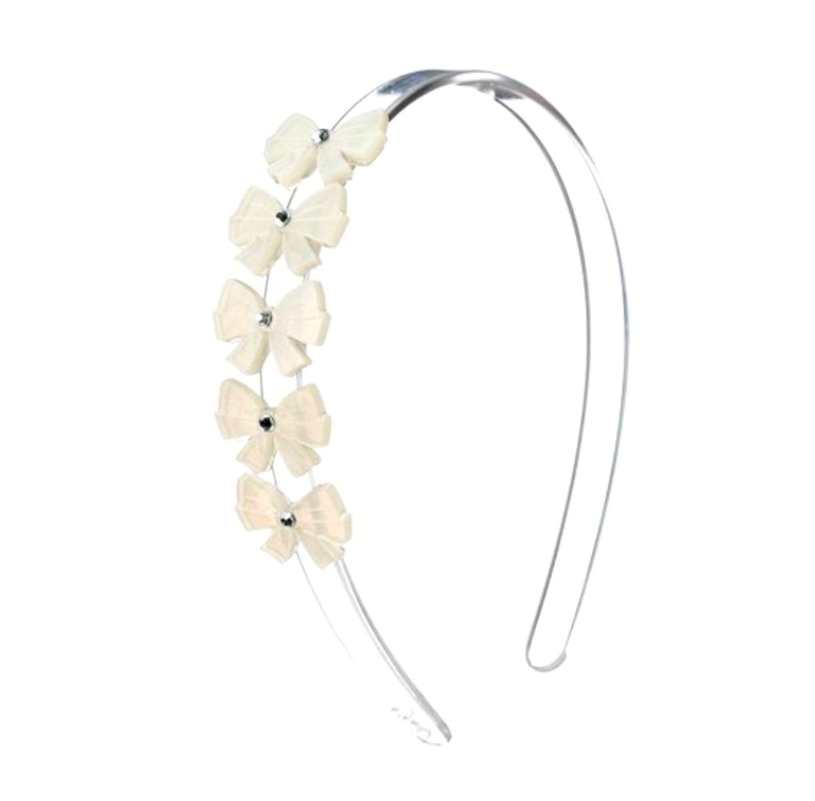 Satin Ivory Bow Headband