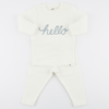 Hello Blue Embroidered Set