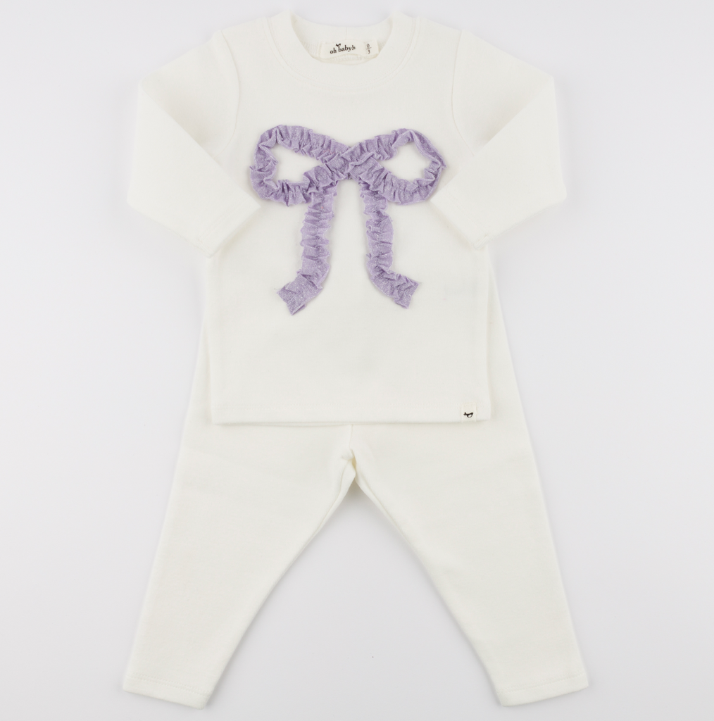 Ruffle Bow Lavender Set