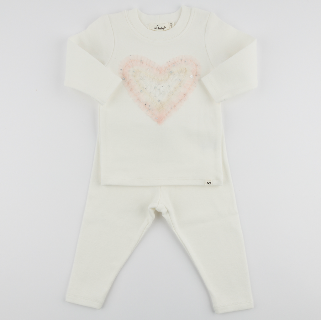 Ruffle Tulle Heart Set