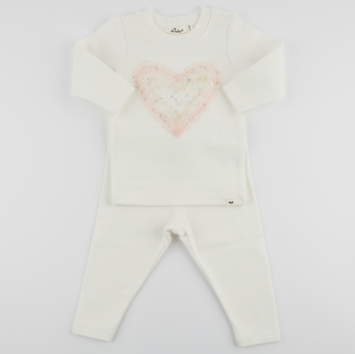 Ruffle Tulle Heart Set