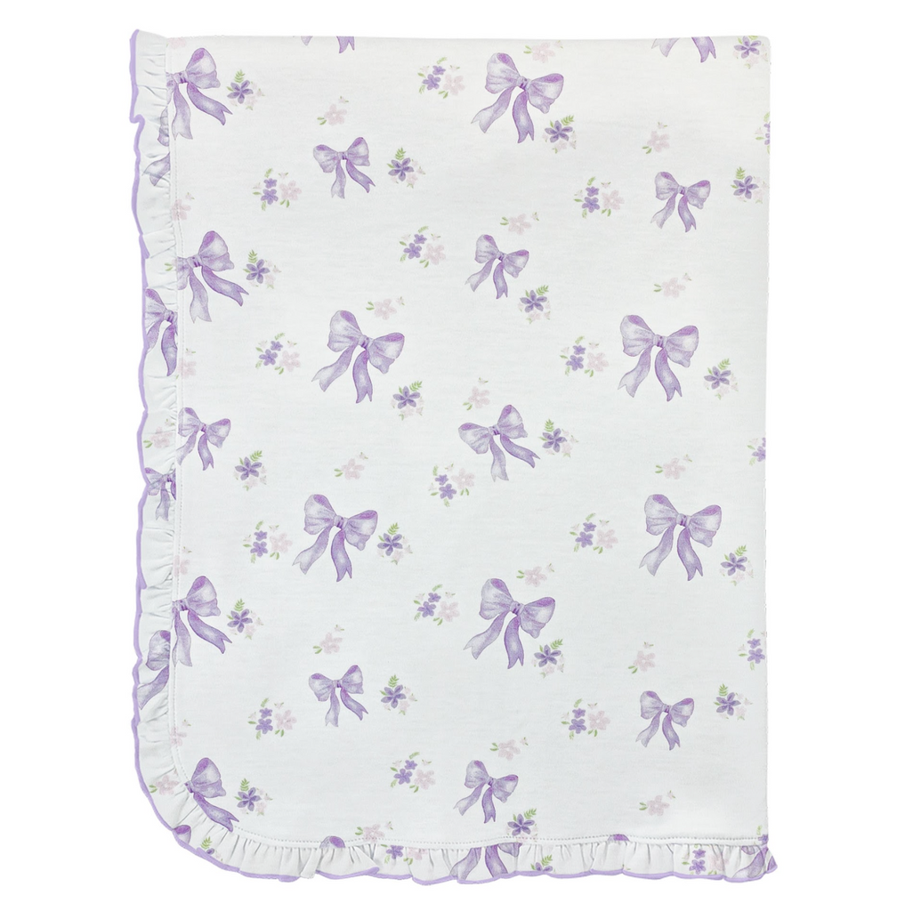 Lavender Bows Printed Blanket