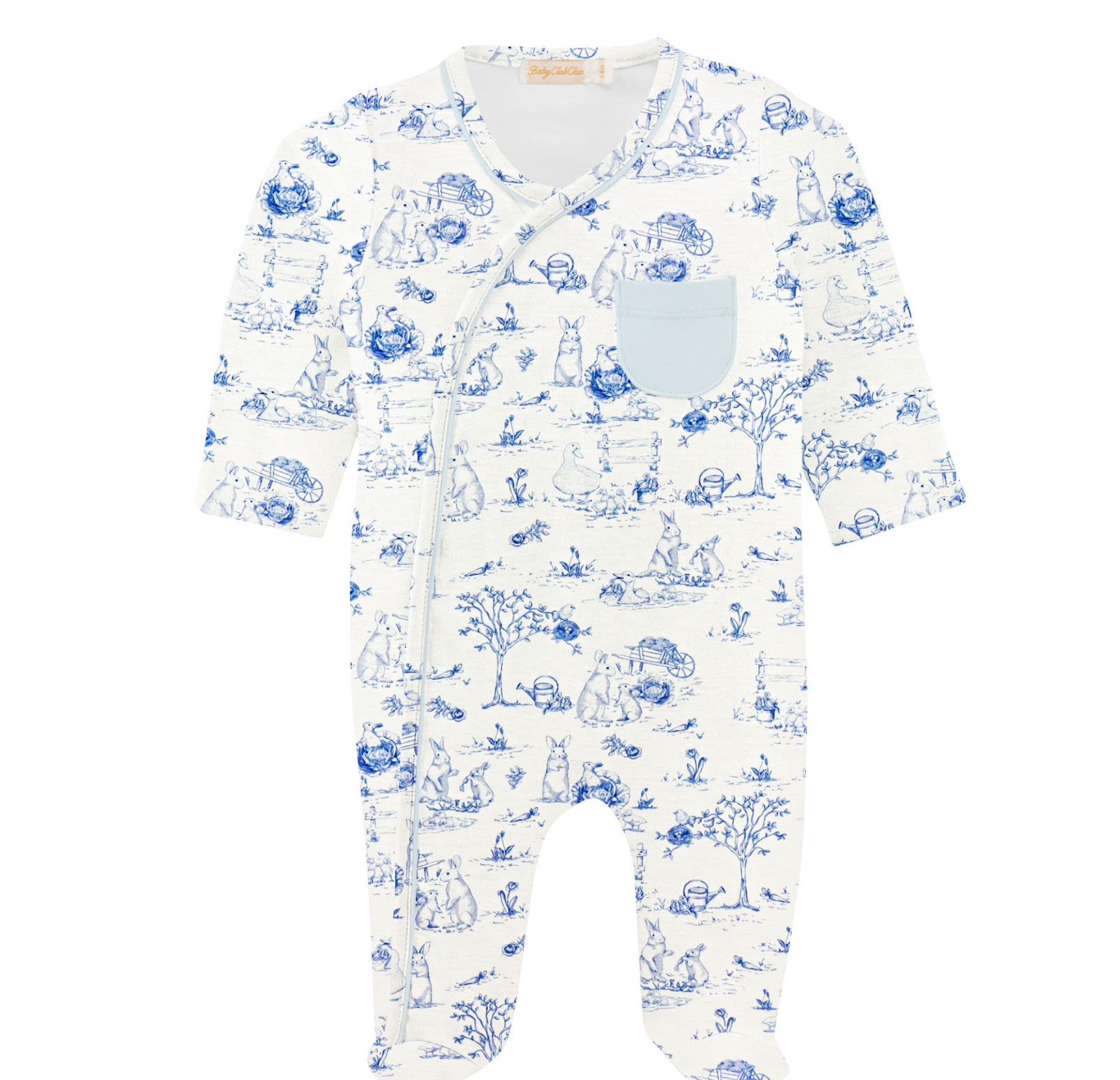 Blue Bunnies Printed Footie