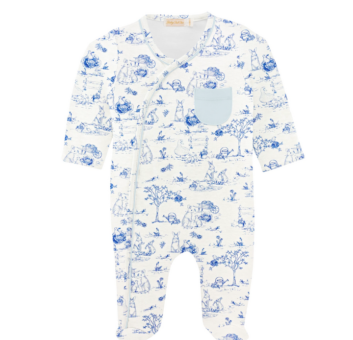 Blue Bunnies Printed Footie