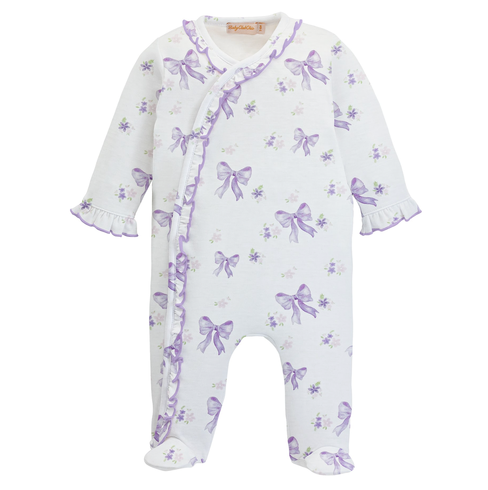 Lavender Bows Printed Footie