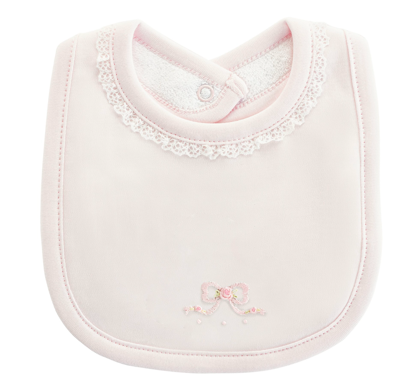 Pretty Bows Pink Lace Bib