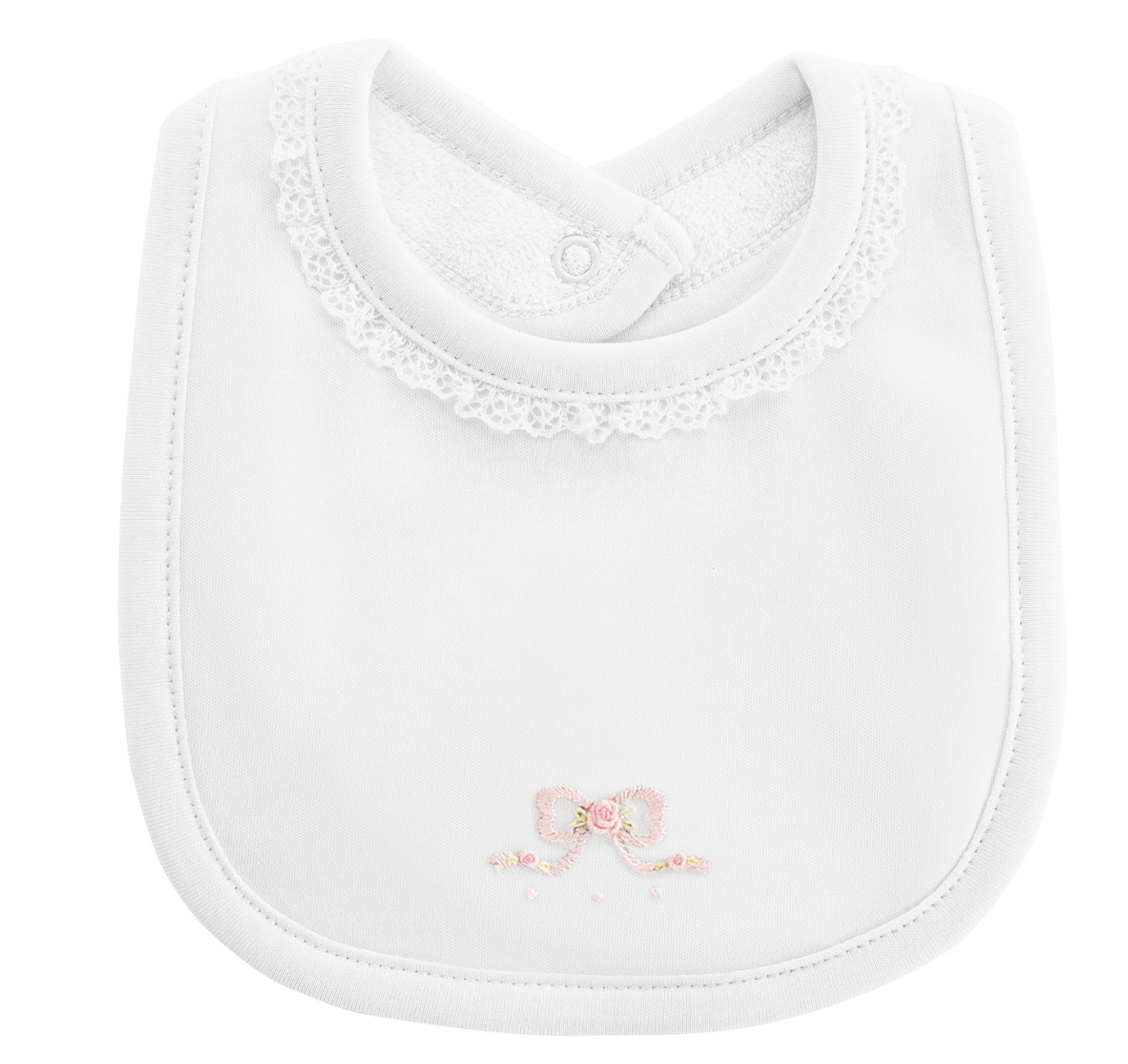Pretty Bows White Lace Bib