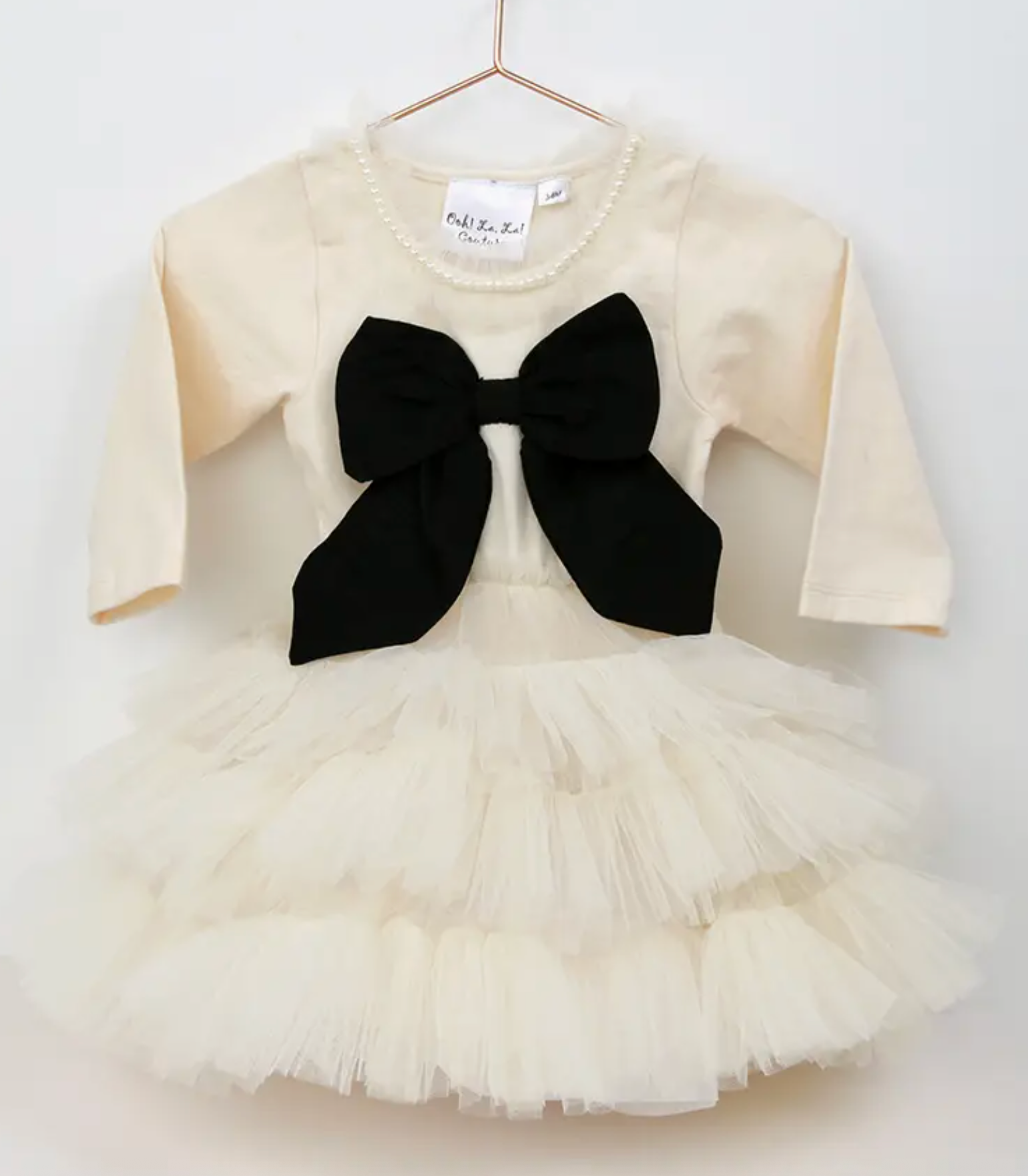 Elise Ivory and Black Baby Dress
