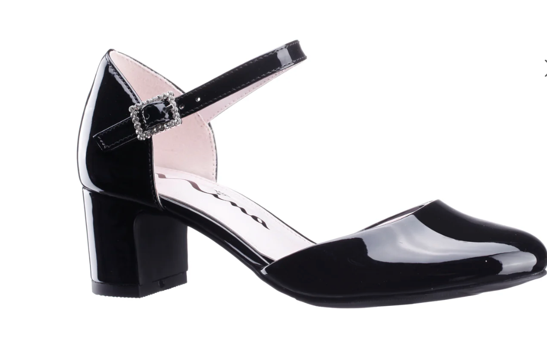 Girl's Macey Black Patent Shoe