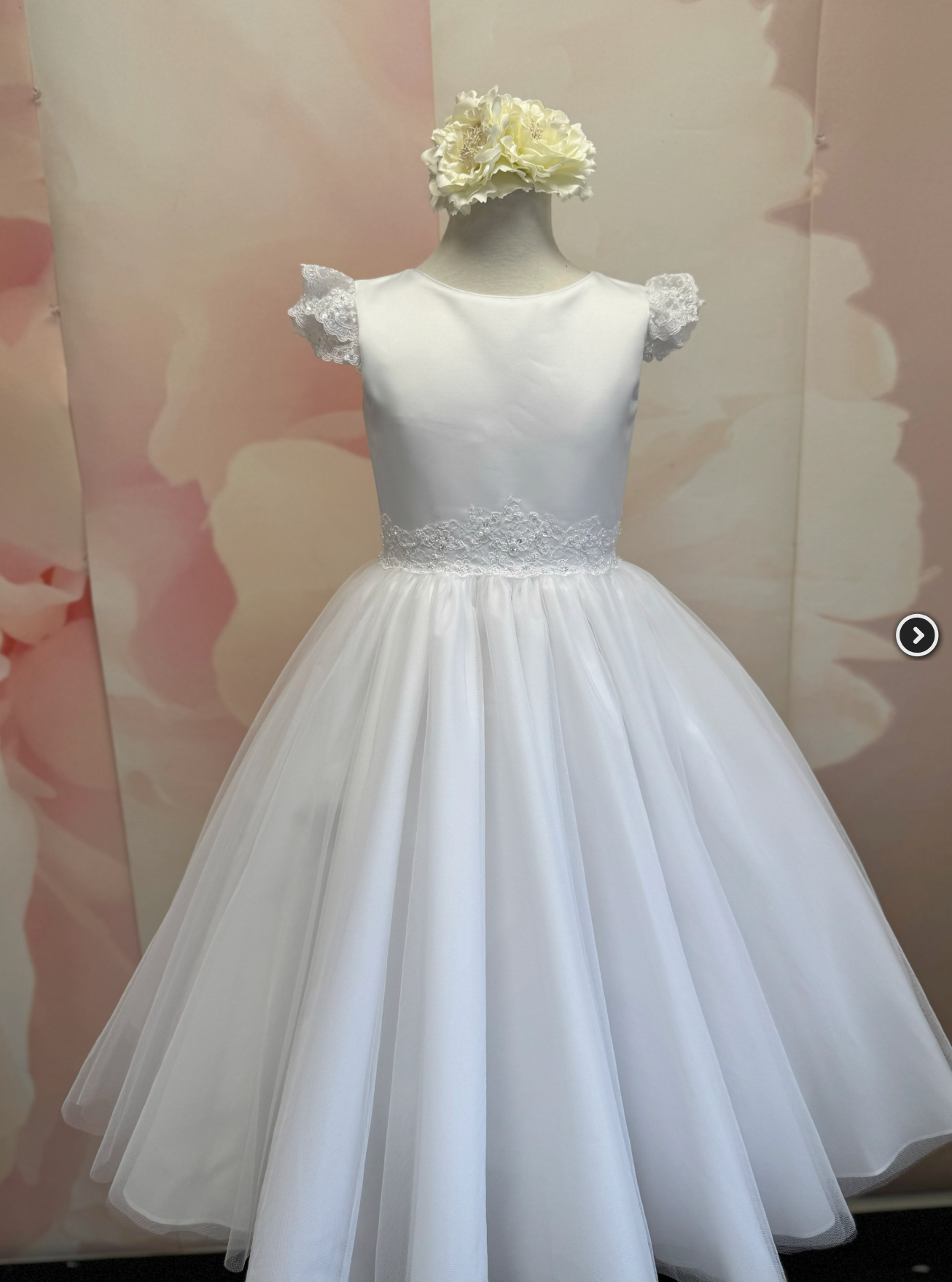 Classic Organza with Lace Sleeve