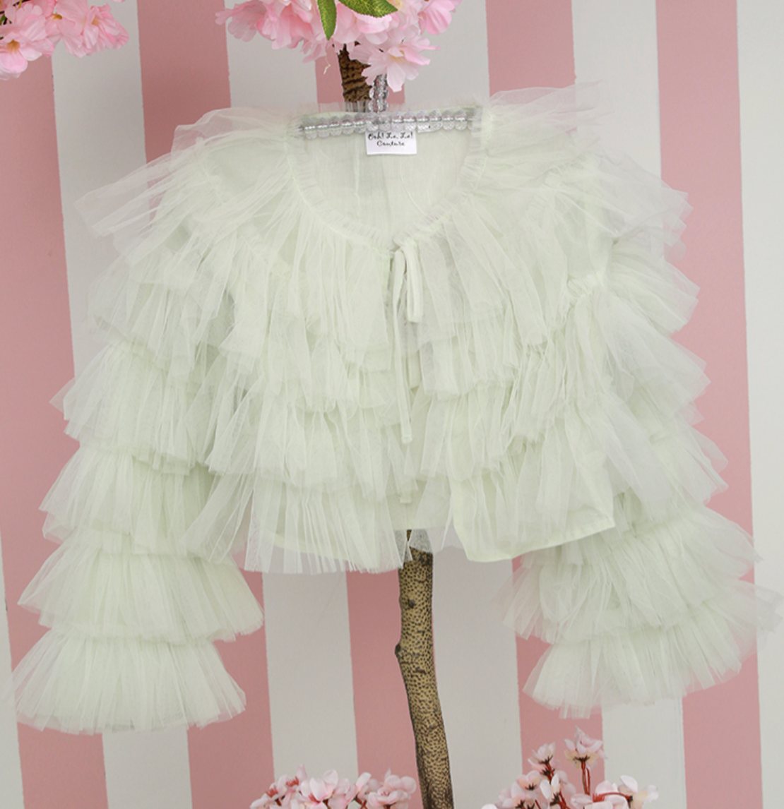 Green Tea Tulle Ruffle Jacket