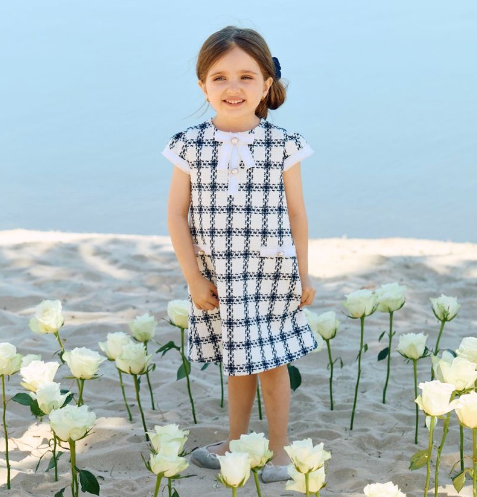 Navy Tweed Dress