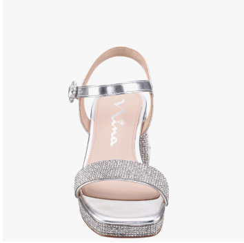 Nina Marysol Silver Rhinestone Heel