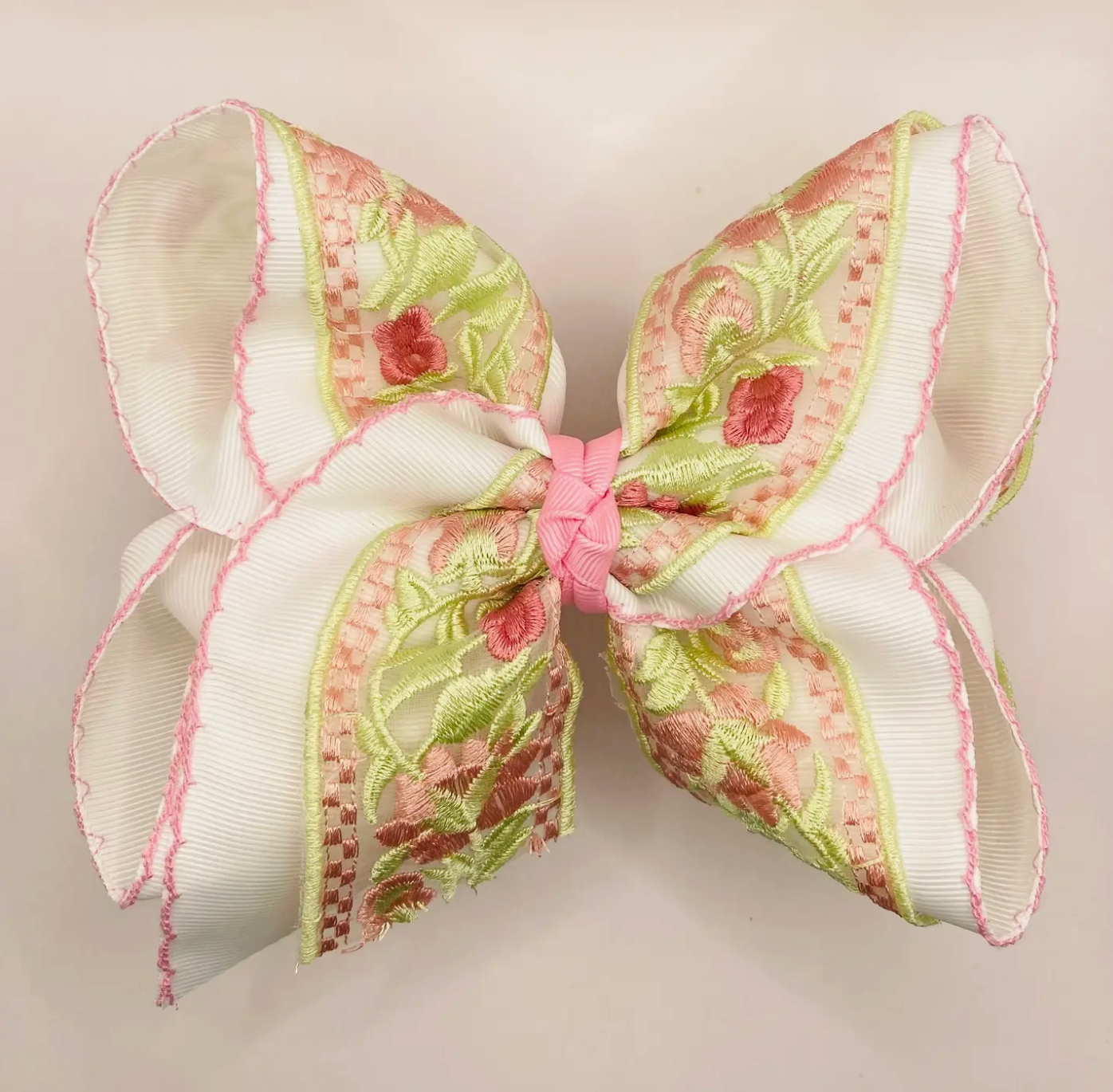 Pink and Green Floral Lace