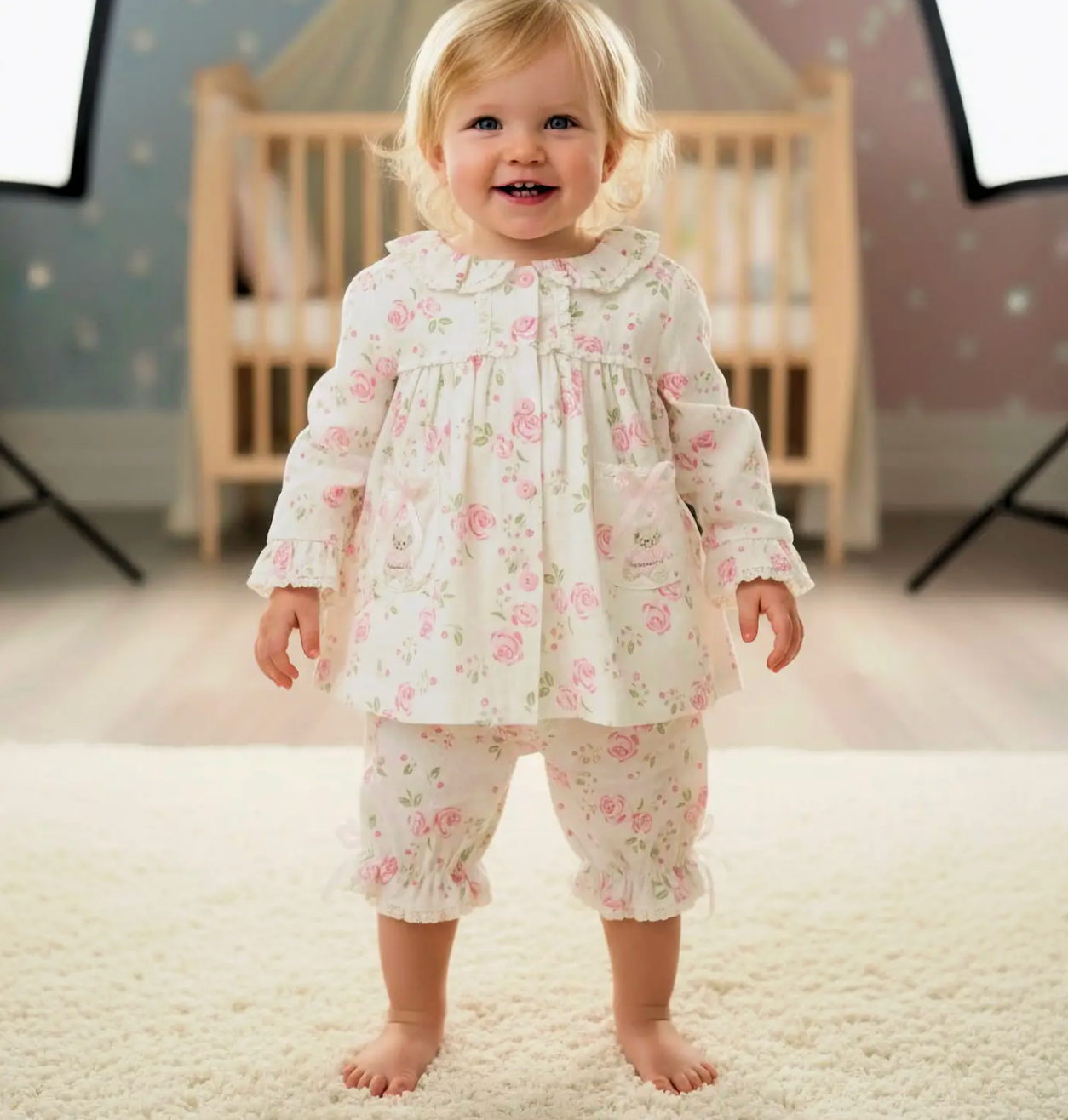 Girl's Floral Bloomer Pajamas