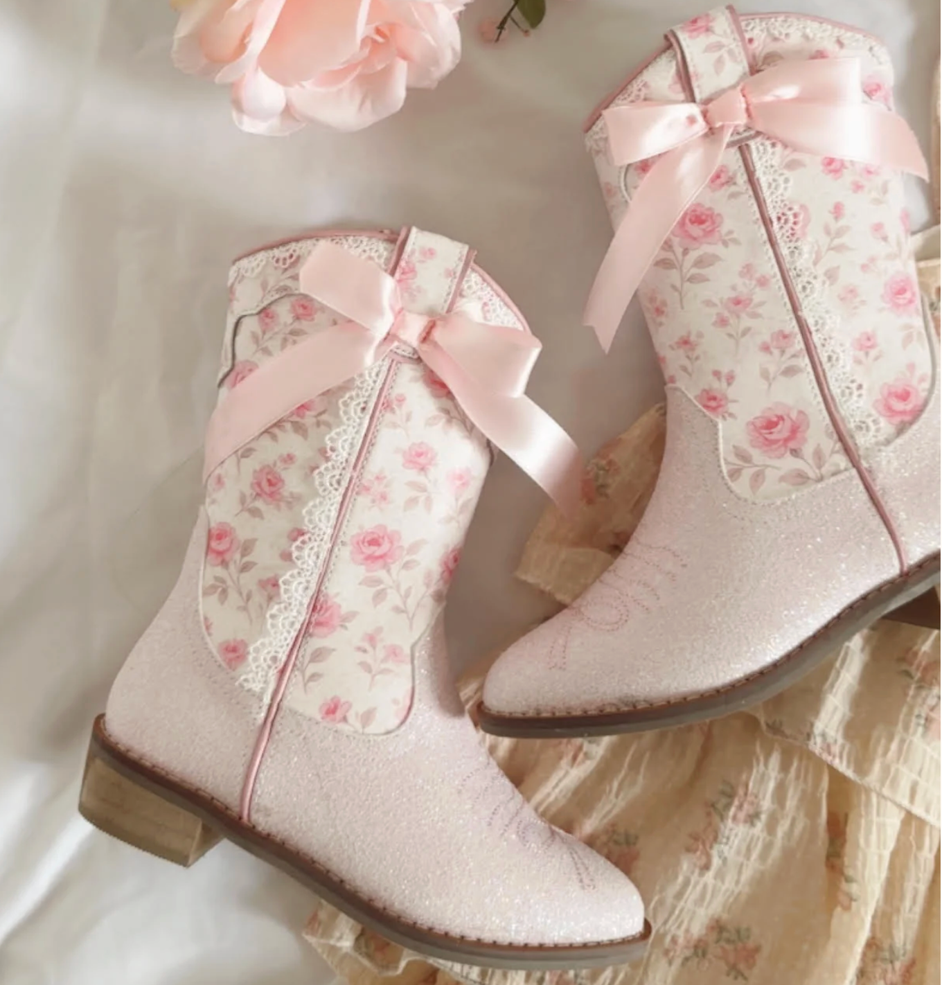 Shabby Floral Boots