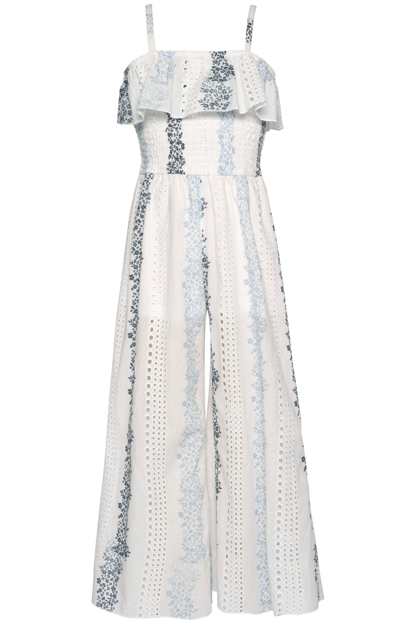 Printed Eyelet Jumpsuit