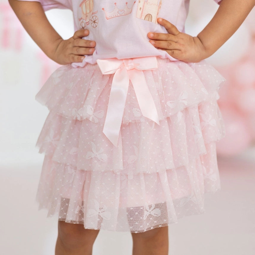 Bow Lace Tiered Tutu Skirt