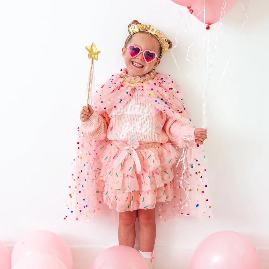 Vestido tutú de lentejuelas arcoíris "Cumpleañera"