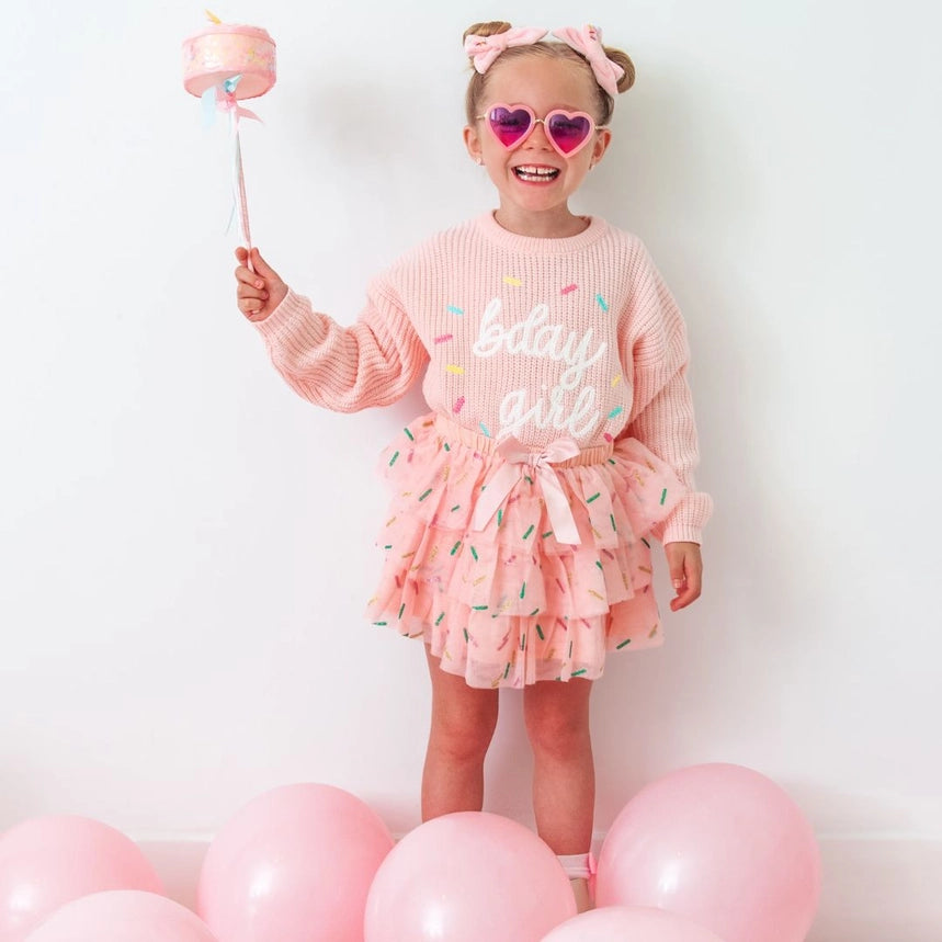 Vestido tutú de lentejuelas arcoíris "Cumpleañera"