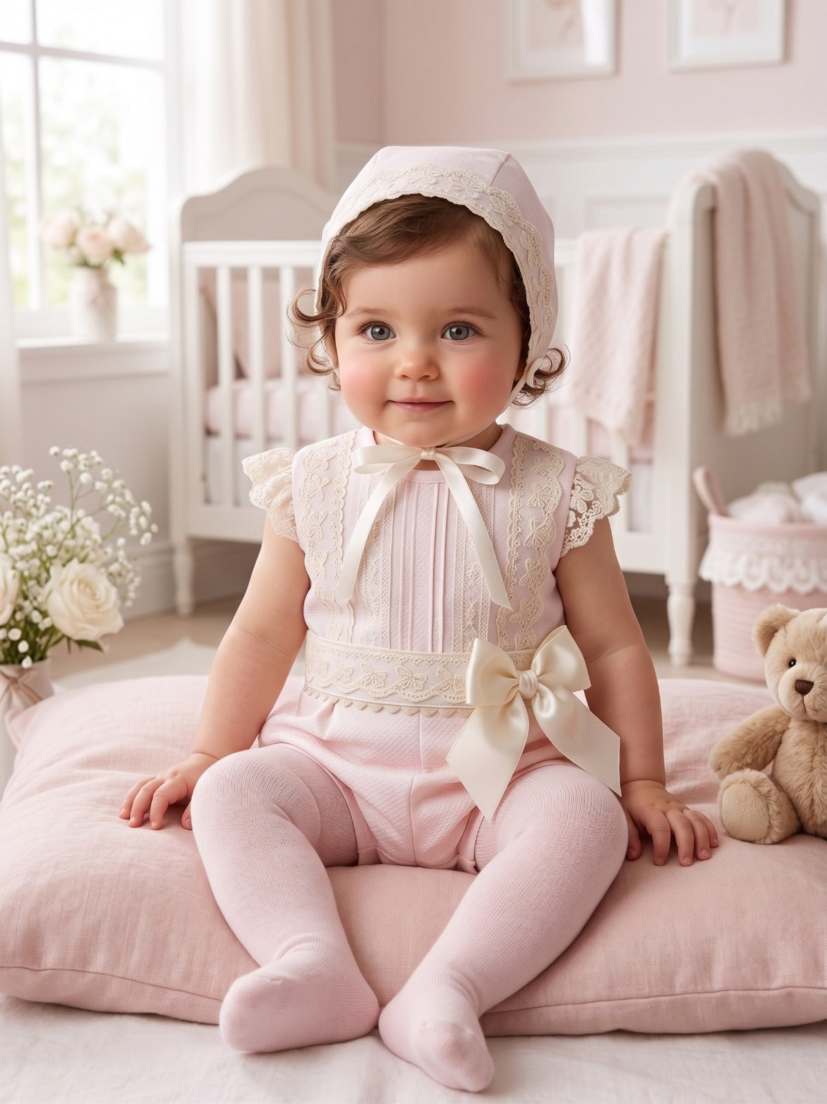 Baby Pink Pique Romper
