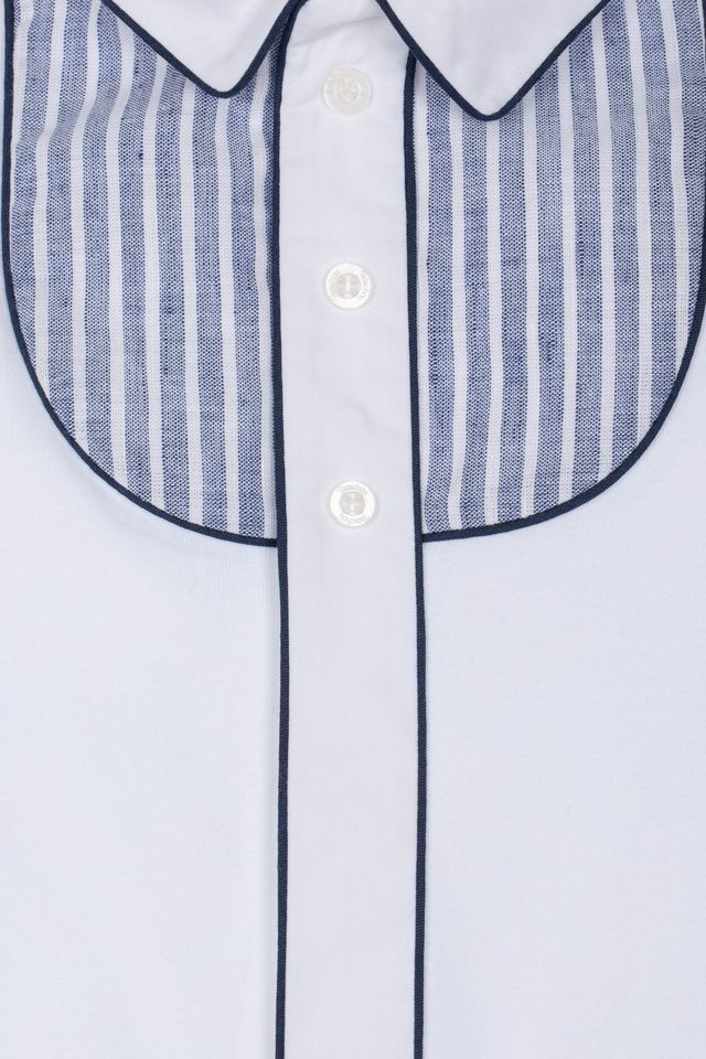 White & Blue Infant Footie