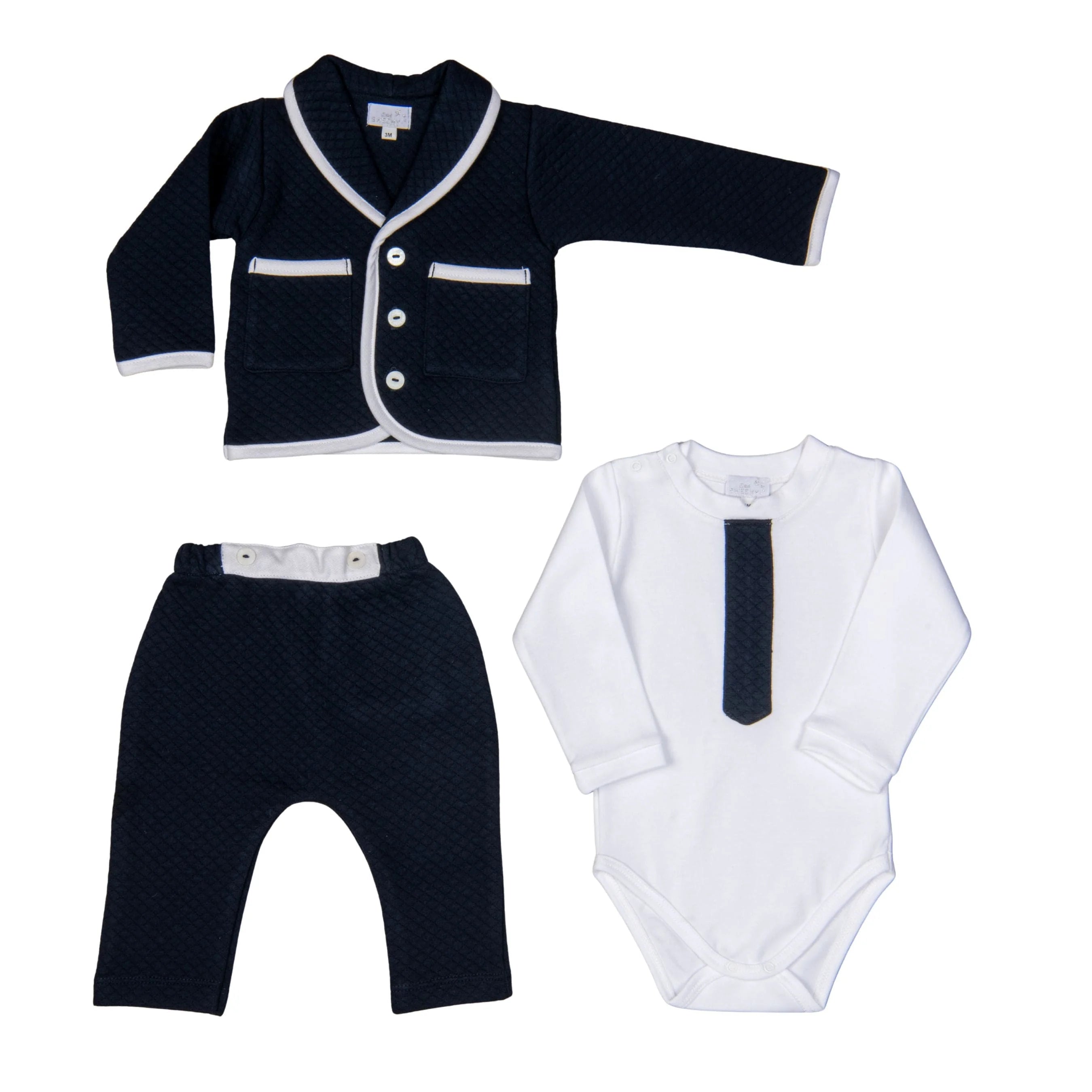 Leo Navy Quilted Set