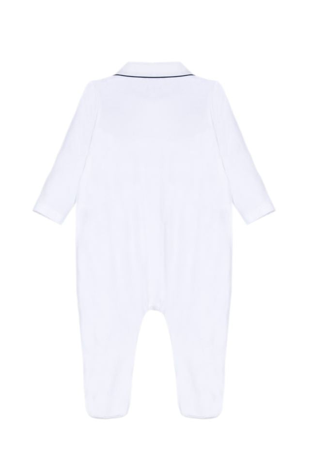 White & Blue Infant Footie