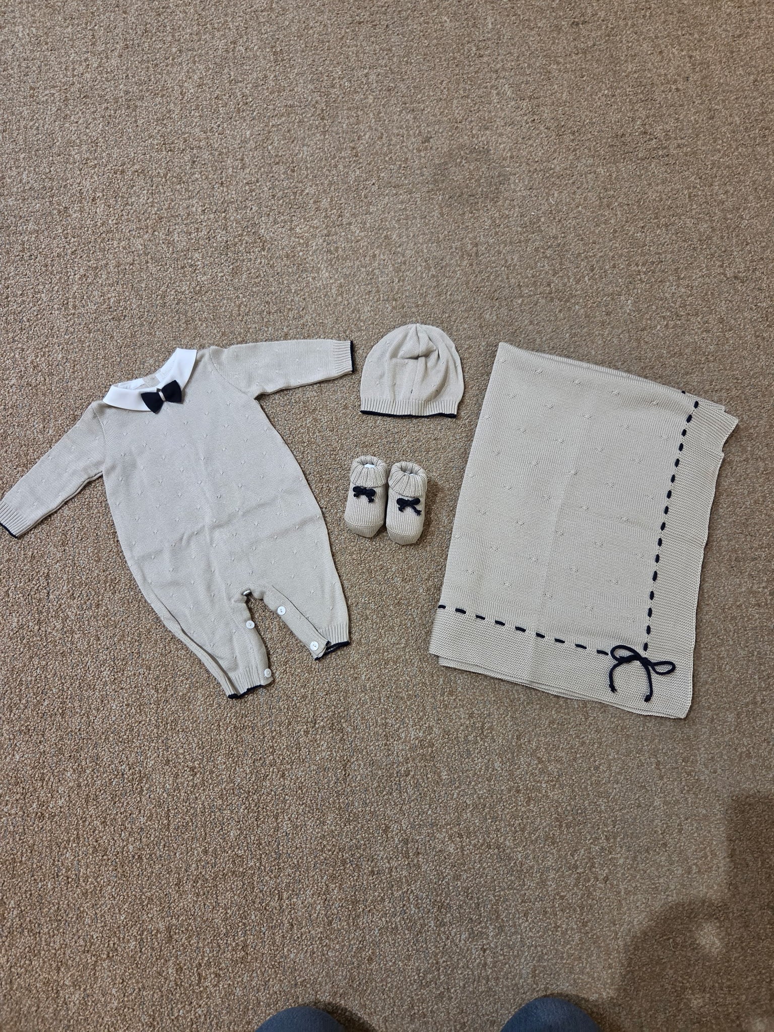 Luxury Beige & Navy Layette Set - IDK Price