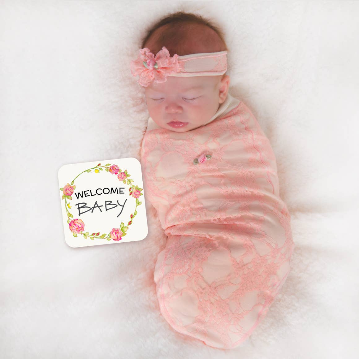 Pink Lace Swaddle Set
