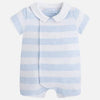 Mayoral White and Blue Stripe Romper