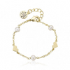 Twin Star Fresh Water Pearl & Hearts Bracelet