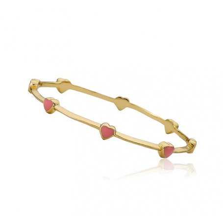 Twin Stars Dainty Flowers Bangle Baby bracelet Gold