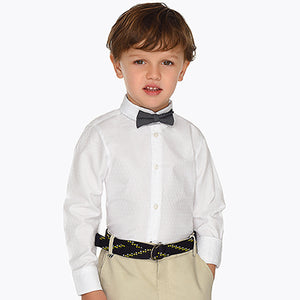 Long sleeve shirt with bow-tie