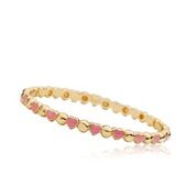 Twin Star Childrens Bangle Bracelet Gold Heart Enamel