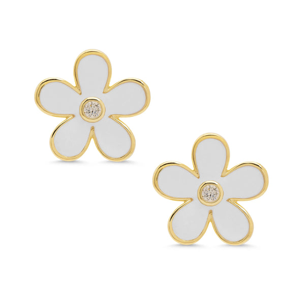 Lily Nily Flower CZ Earrings