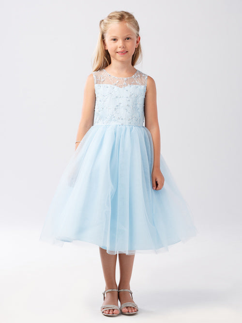 Vestido de tul azul bebé