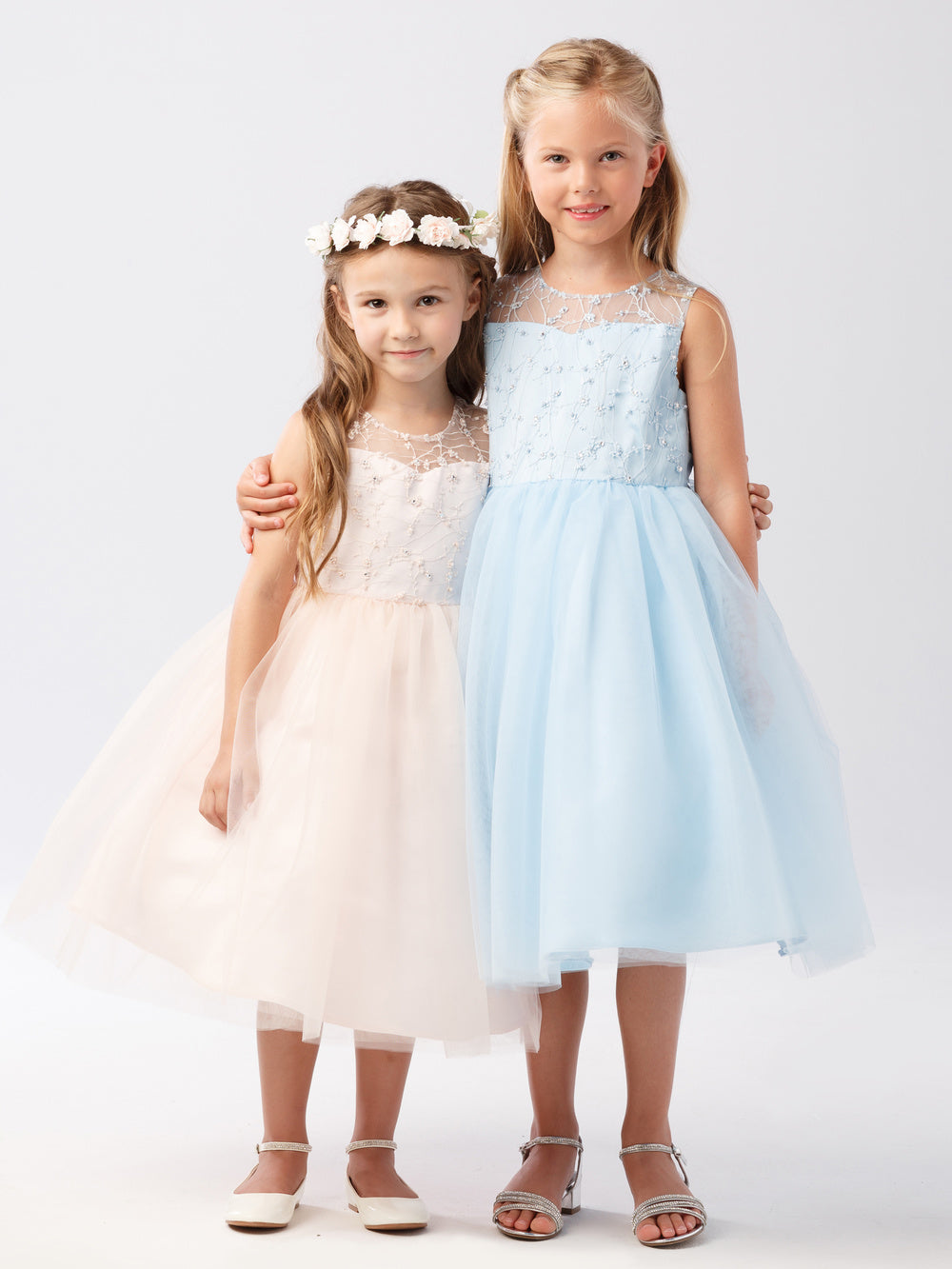 Vestido de tul azul bebé