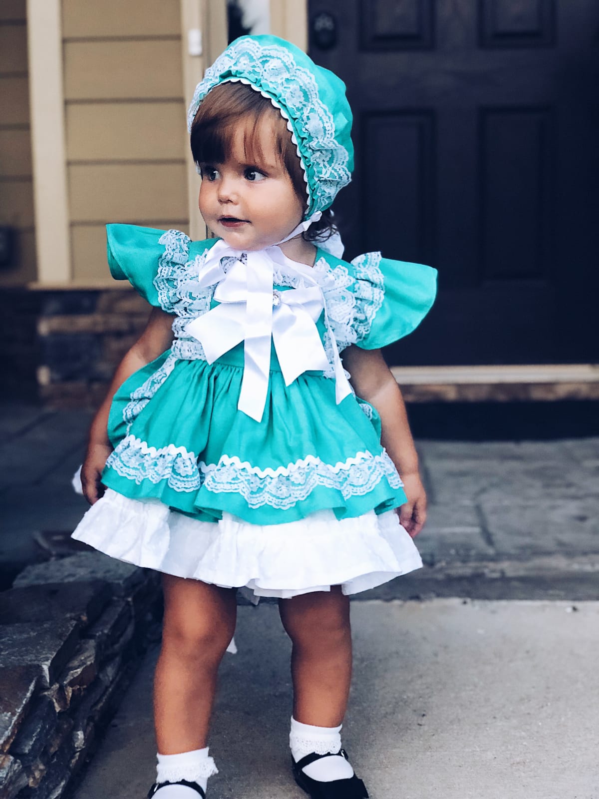 Teal Ruffle Dress