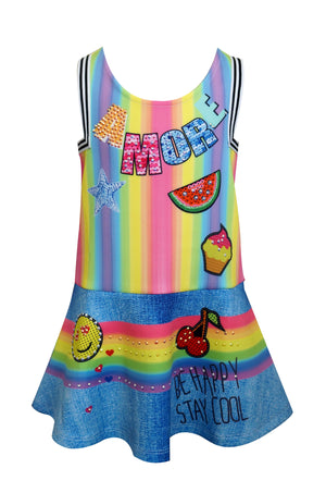 Baby Sara Rainbow Patch Dress