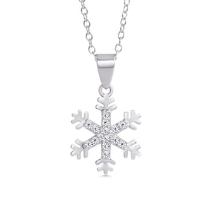 Lily Nily Pave CZ Snowflake Necklace