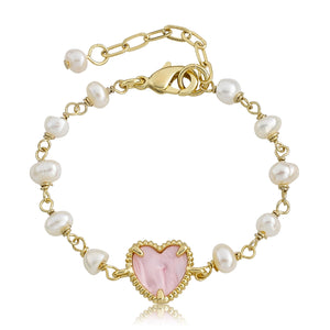 Twin Star Freshwater Pearl and Mother of Pearl Heart