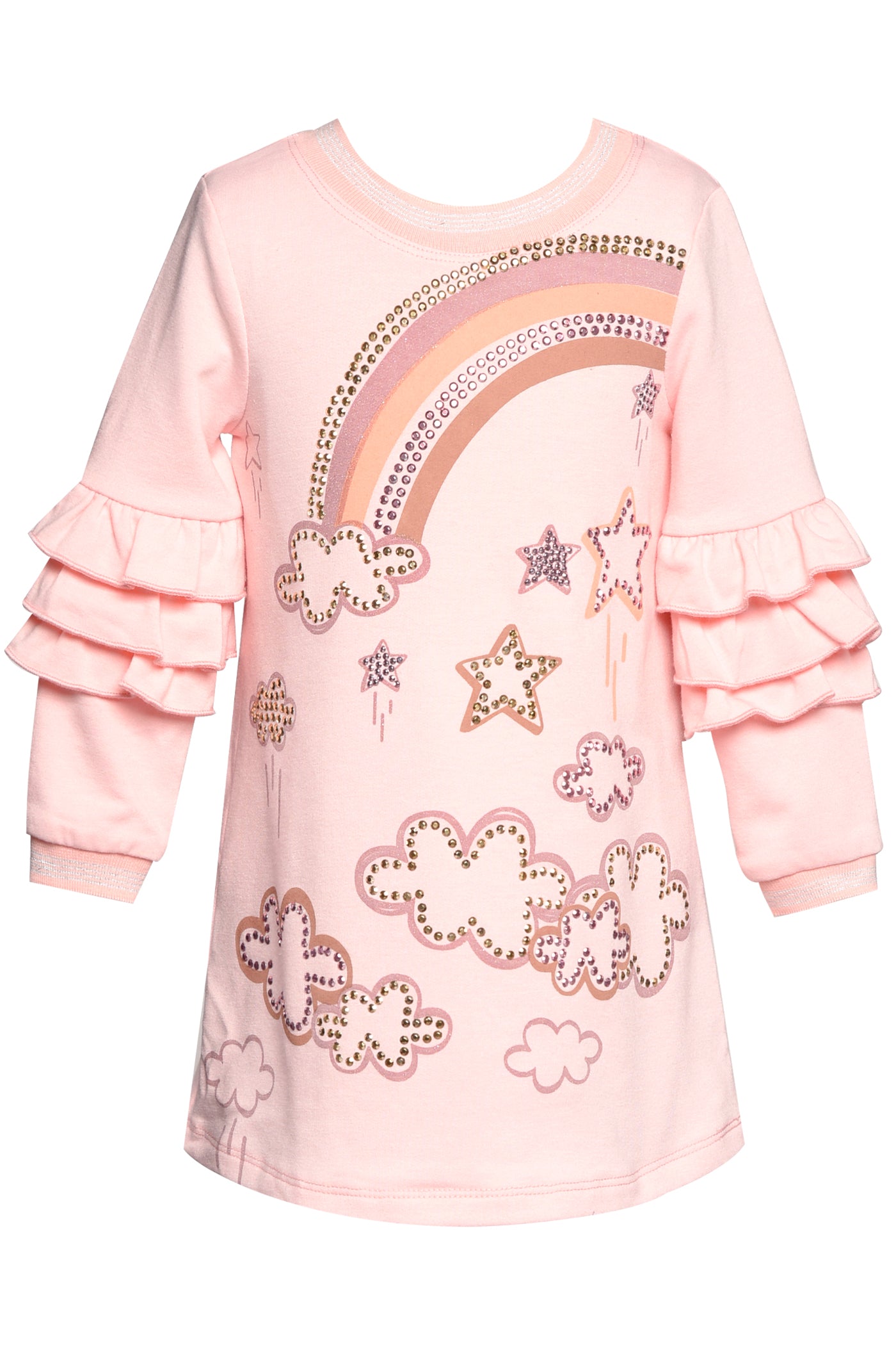 Ruffle Dress with Cloud Print