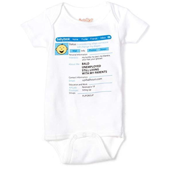 Sara Kety BabyBook Blue Onesie 0-6M