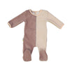 Color Block Footie in Mauve/Pink