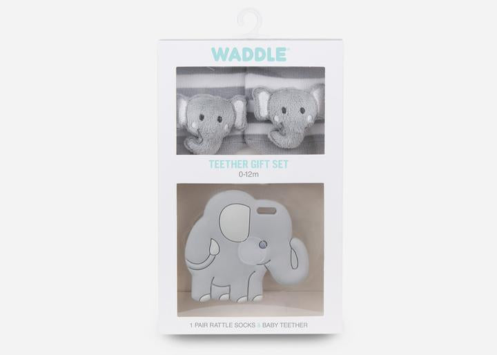 Set de regalo de mordedor de elefante Waddle