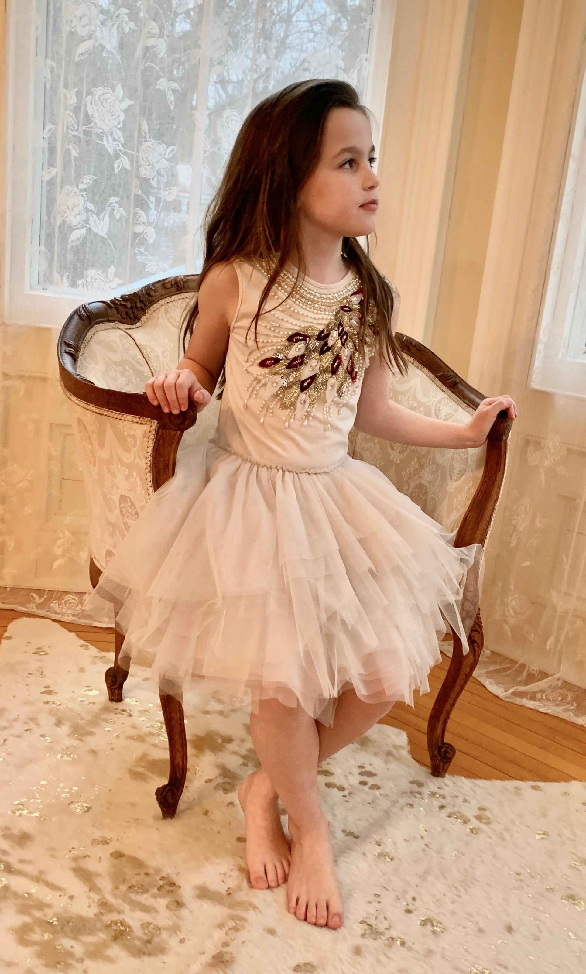 Amarine Vanilla and Raspberry Dress